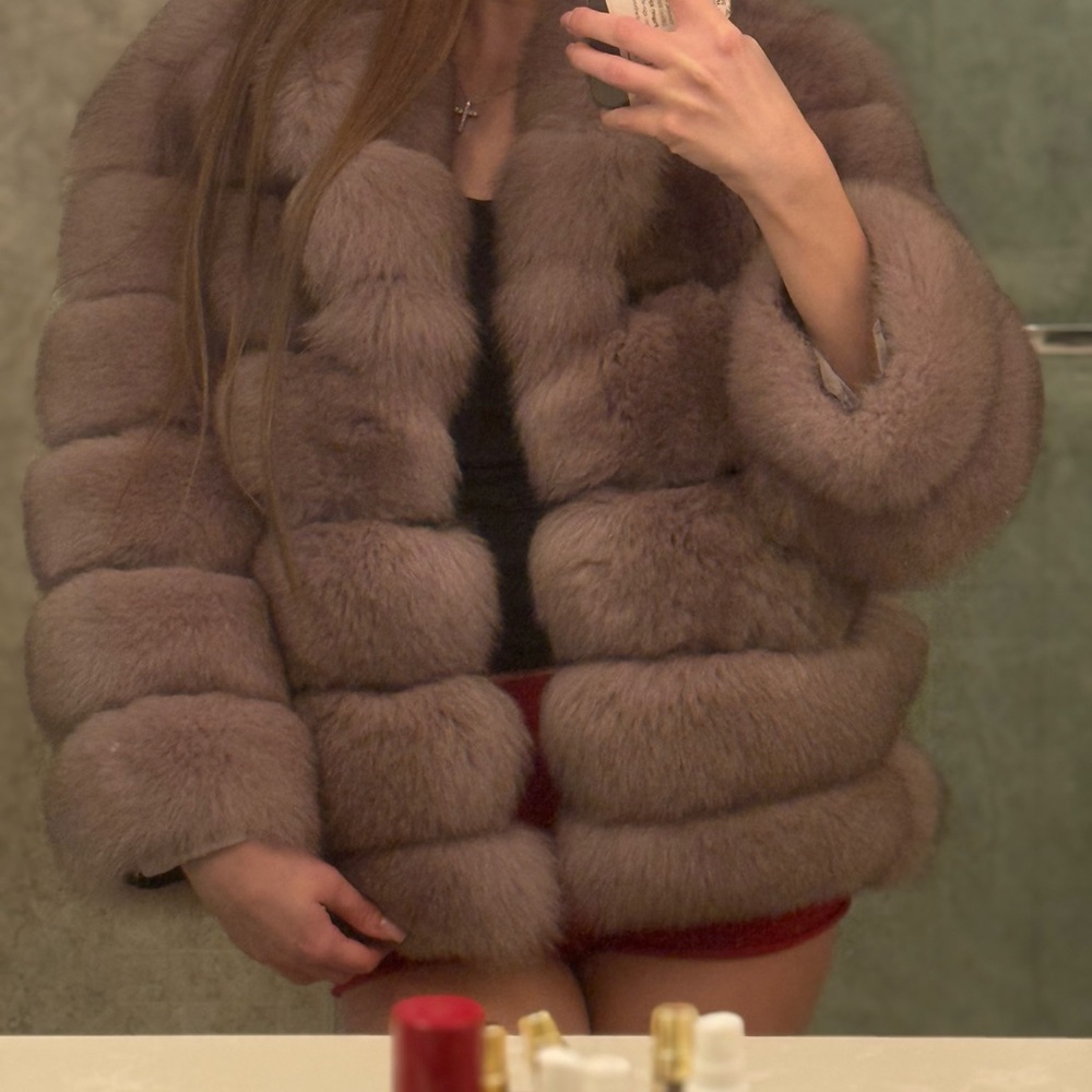 Luxurious NEW Brown REAL Arctic fox Fur Coat